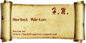 Herbst Márton névjegykártya